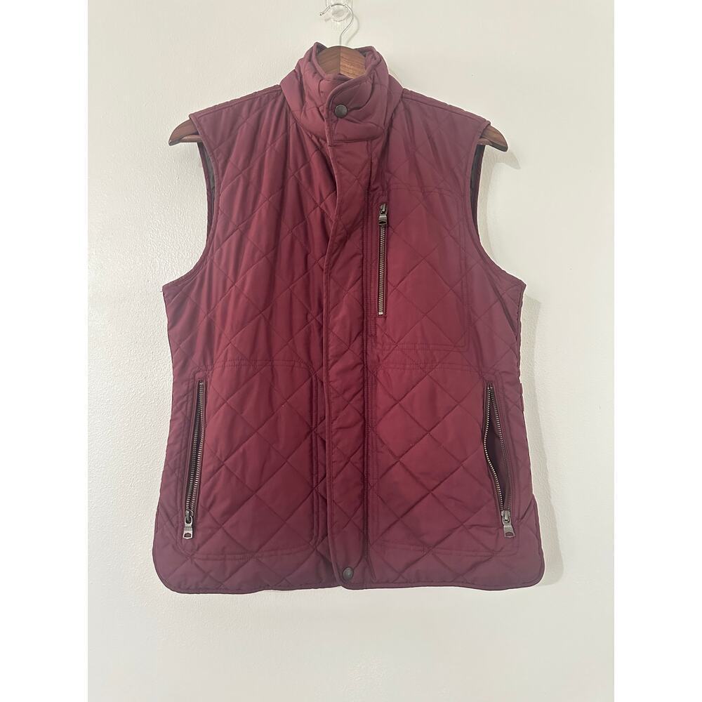 Banana Republic Quilted Puffer Vest Burgundy sz Small